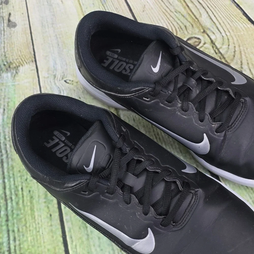 Nike Lunar Command 2 Golf Shoes Mens 11.5 Black Silver Spiked Athletic Sneakers